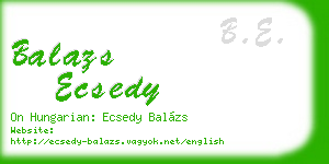 balazs ecsedy business card